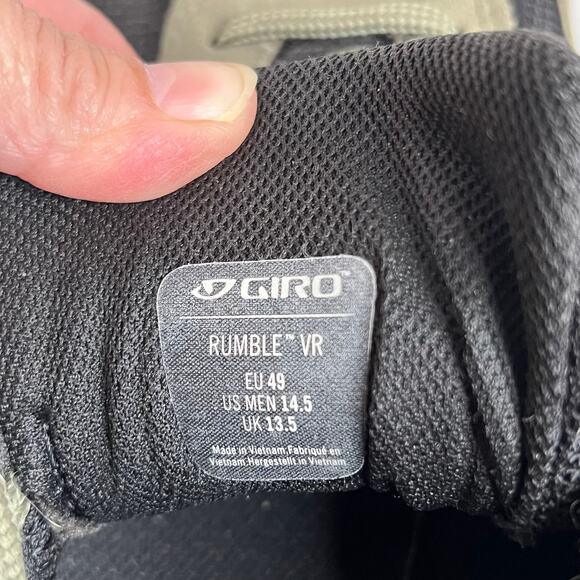 GIRO Rumble VR Men's Mountain Bike Cycling Shoes Green/Black Size 14.5. - Picture 9 of 12